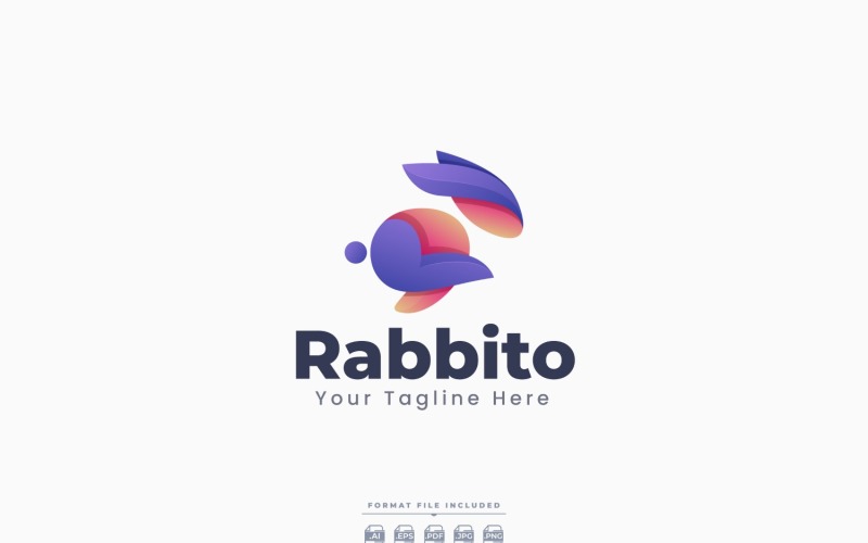 Rabbit Jump Logo Template Design