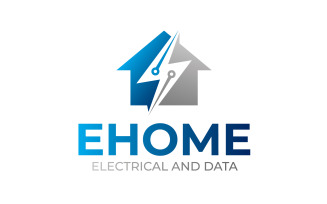 Smart E Home Tech Logo Vector. logo design,