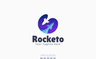 Space Rocket Logo Template Design