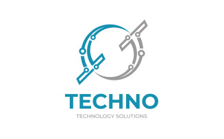 Techno Logo Design with T-Letters Technology