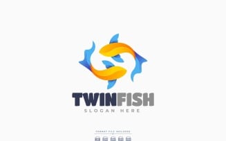Twin Fish Logo Template Design