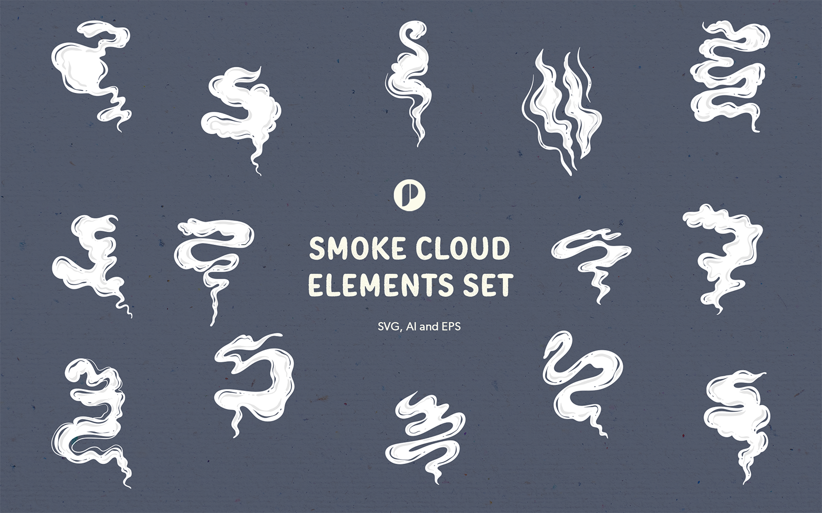 White Smoke Cloud Elements Set