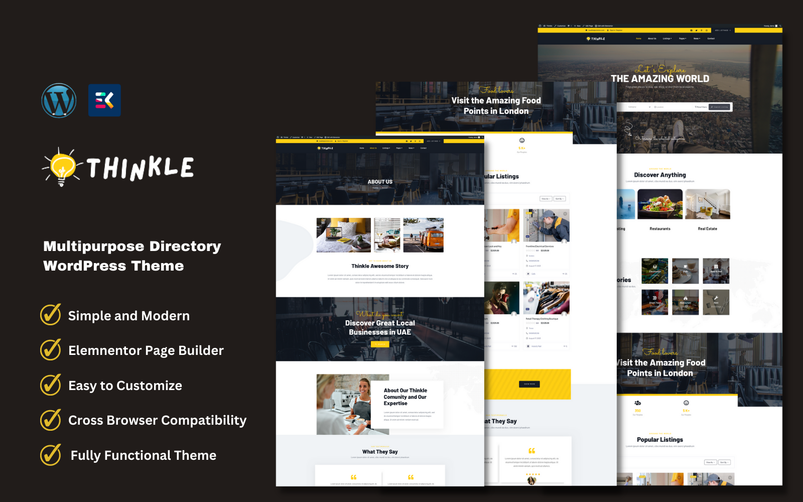 Thinkle - Multipurpose Cafe, Business and Travel Directory Theme