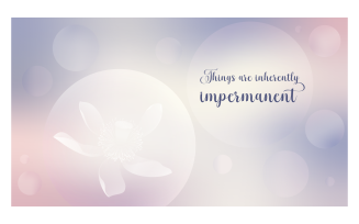 Inspirational Background 14400x8100px In Purple Color Scheme With Message About Impermanence