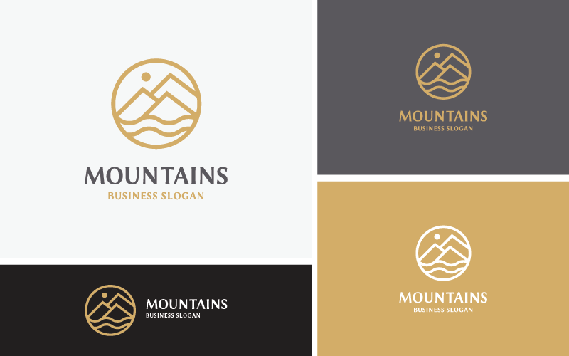 Mountains - Sea and Sun Logo Logo Template