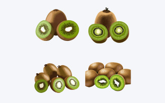 Beautiful Kiwi in solid background, vector illustration