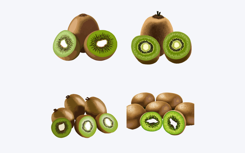 Beautiful Kiwi in solid background, vector illustration Vector Graphic
