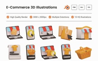 E-Commerce 3D Illustration Set