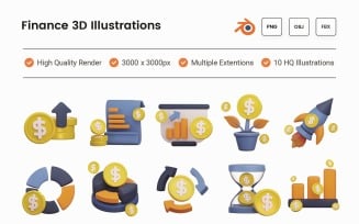 Finance 3D Illustration Set