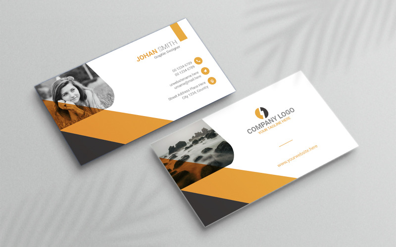 Orange & Black Business Card Design Template Corporate Identity