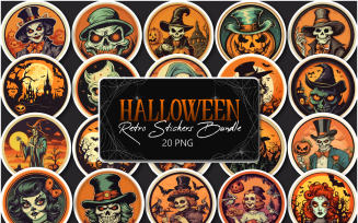 Retro Halloween Stickers Bundle