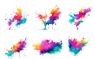 Abstract ink splash background, colorful paint ink splatter brush stroke