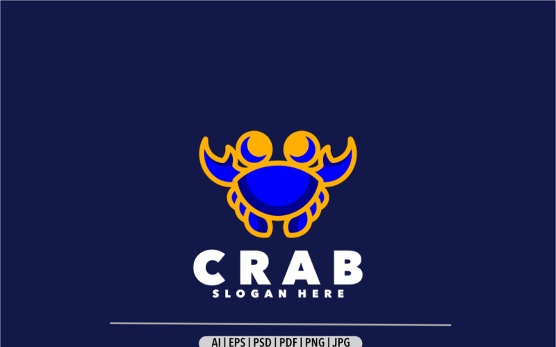 Crab line simple design logo Logo Template