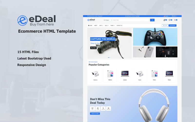 Edeal - eCommerce HTML Template Website Template
