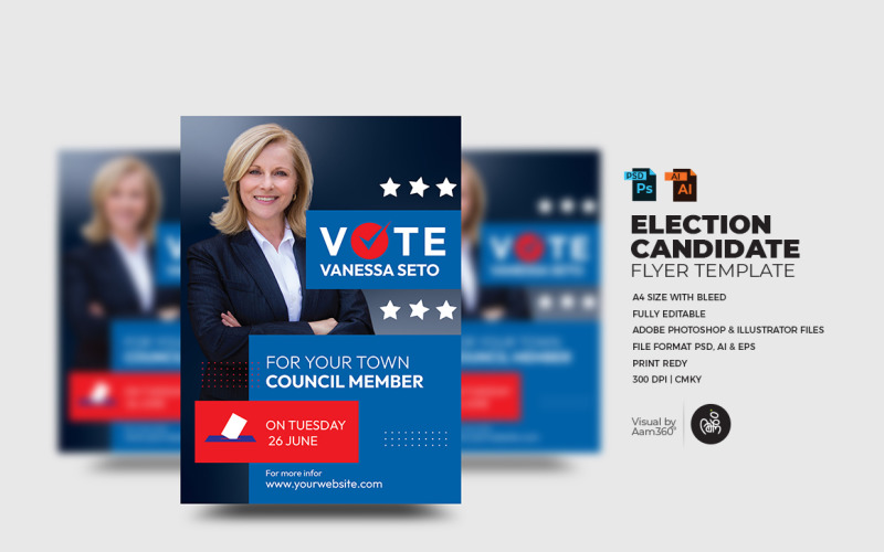 Election Candidate Flyer Template Corporate Identity
