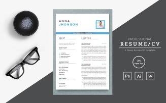 Minimalist resume template for designers