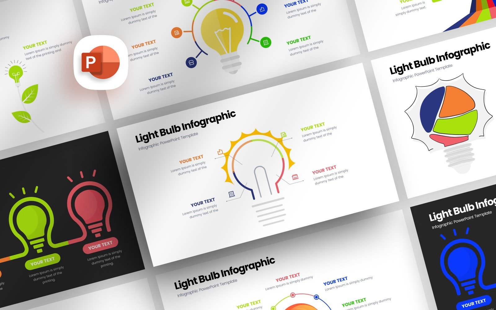 Template #352593 Lamp Infographic Webdesign Template - Logo template Preview