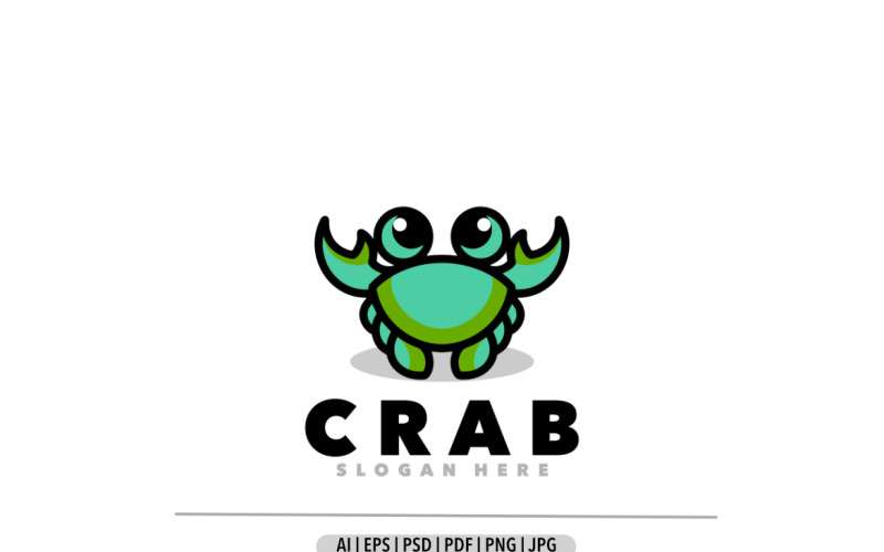 Crab cartoon mascot logo template Logo Template