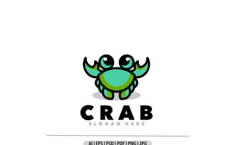 Crab cartoon mascot logo template