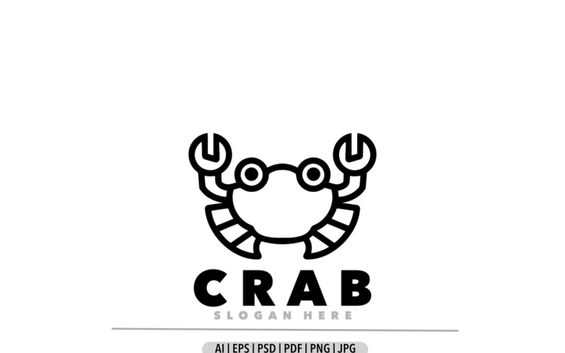 Crab line art logo template design Logo Template