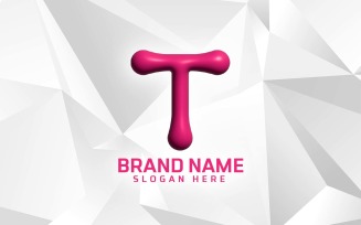 3D Inflate Software Brand T logo Design