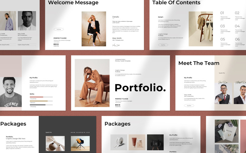 Digital Portfolio Presentation Template PowerPoint Template