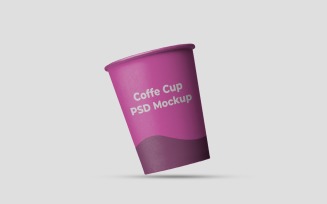 Floating Cup Coffee PSD Mockup