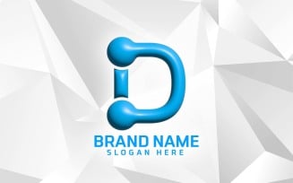 3D Inflate Software Brand D logo Design