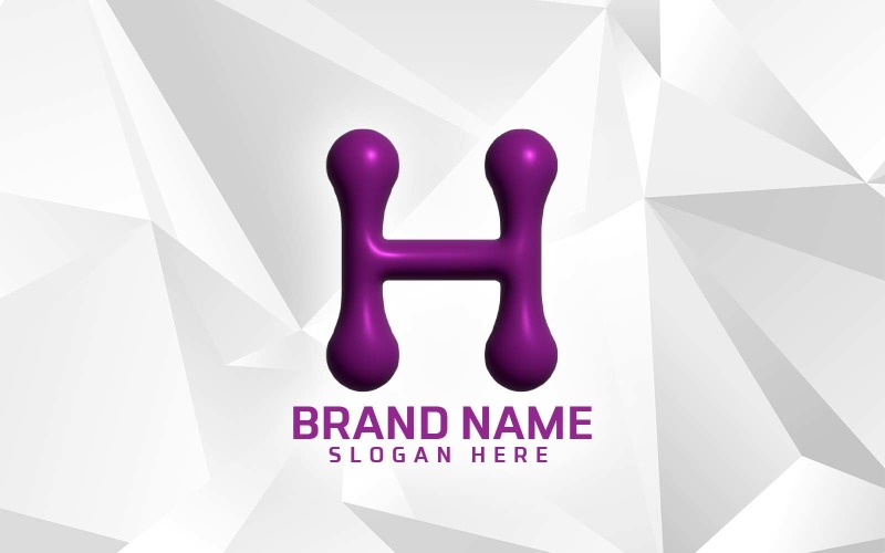 3D Inflate Software Brand H logo Design Logo Template