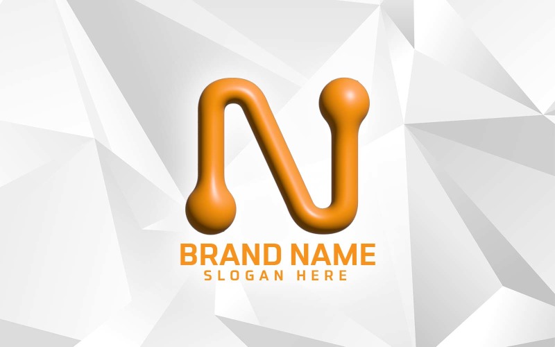 3D Inflate Software Brand N logo Design Logo Template