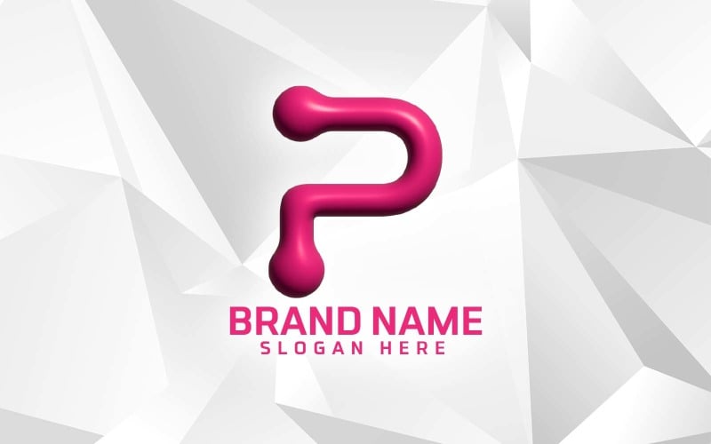 3D Inflate Software Brand P logo Design Logo Template