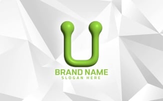 3D Inflate Software Brand U logo Design