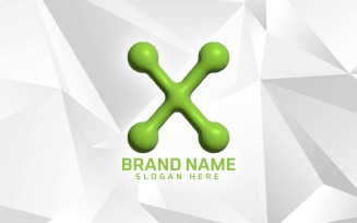 3D Inflate Software Brand X logo Design
