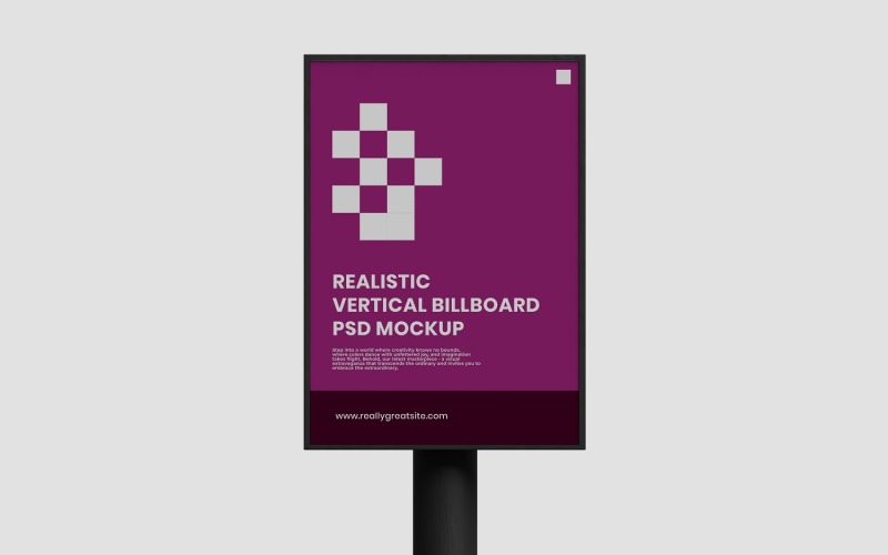 Realistic Vertical Billboard PSD Mockup Product Mockup