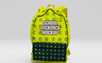 School Backpack PSD Mockup