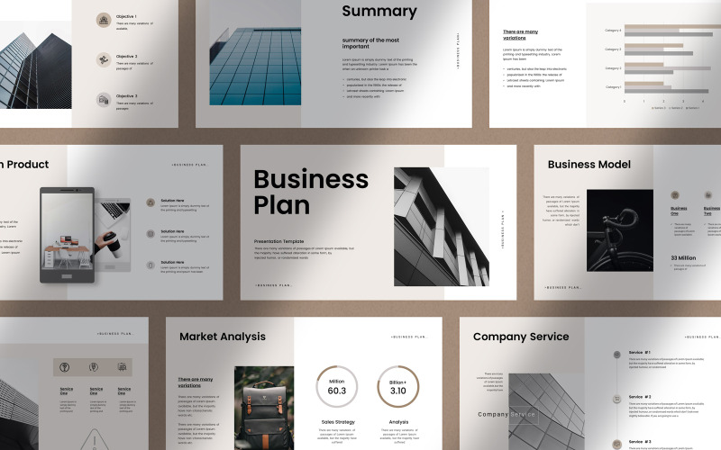 Simple Business Plan Presentation Template PowerPoint Template