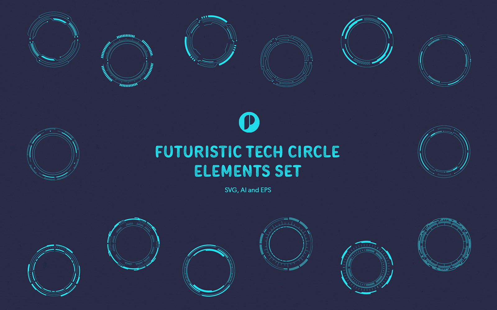 Kit Graphique #352638 Futuriste Cercle Divers Modles Web - Logo template Preview