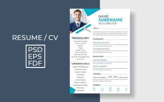 Clean simple resume curriculum template