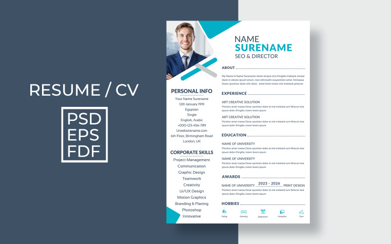 Clean simple resume curriculum template Resume Template