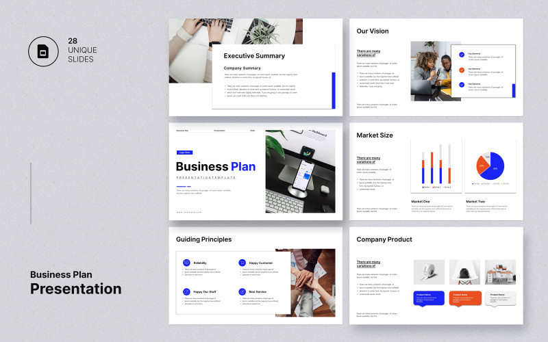 Minimal Corporate Business Plan Presentation Template Google Slide
