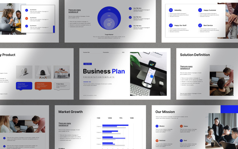 Minimal Creative Business Plan Presentation Template PowerPoint Template