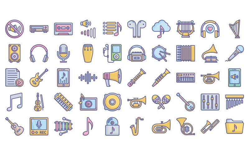 Multimedia and Music Icons Pack Icon Set