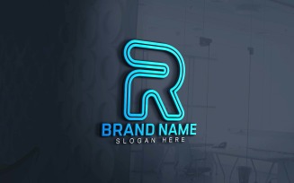 Web And App R Brand Logo Design