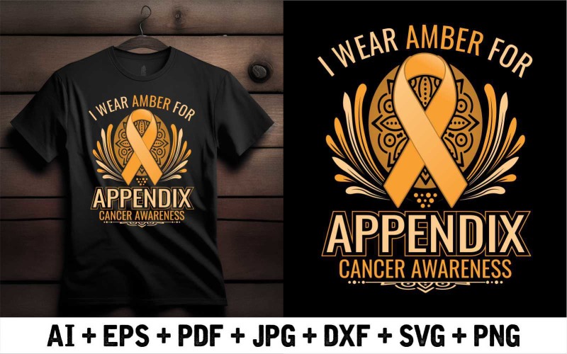 I WEAR AMBER FOR APPENDIX CANCER AWARENESS T-shirt