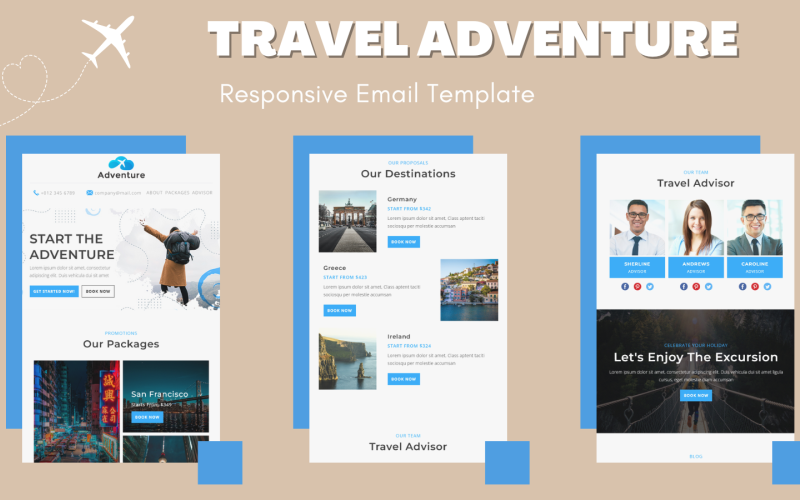 Travel Adventure – Responsive Email Template Newsletter Template