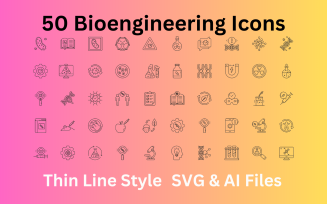 Bioengineering Icon Set 50 Outline Icons - SVG And AI Files