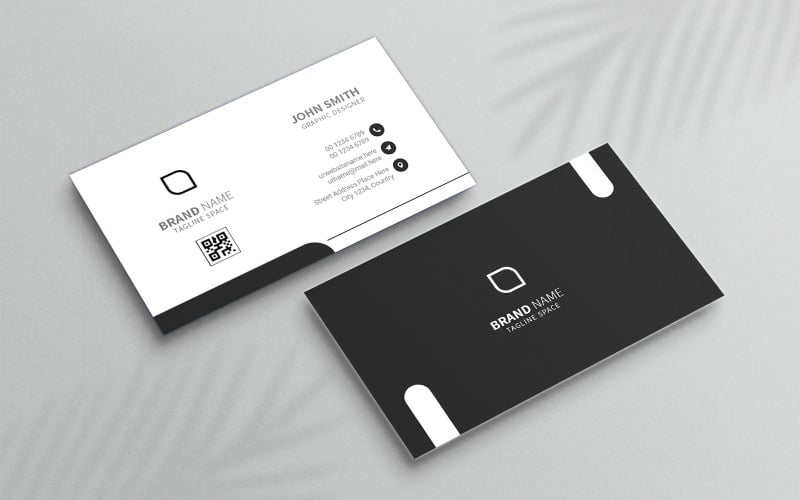 Black & White Business Card Design Template Corporate Identity