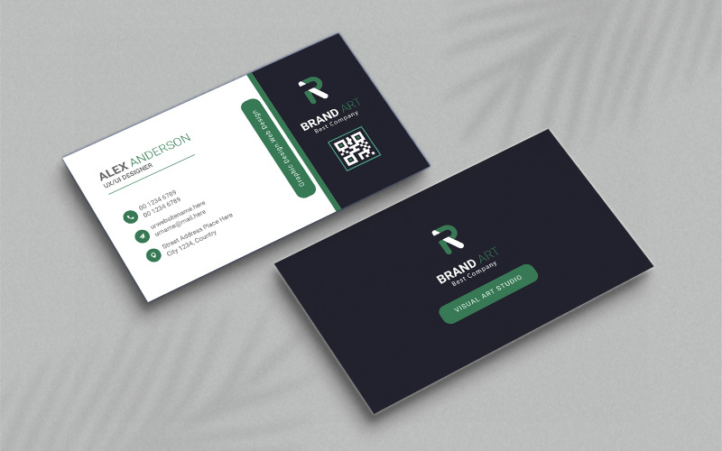 Black Business Card Template Design Corporate Identity