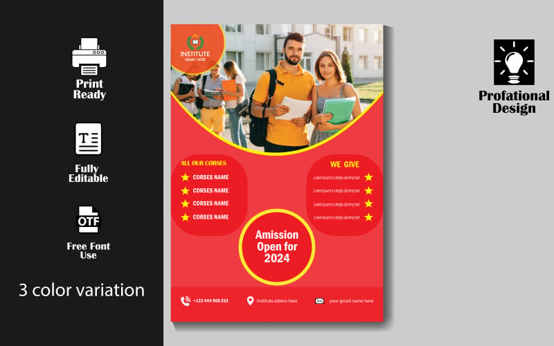 Education college and Universities Admission flyer Template Corporate Identity