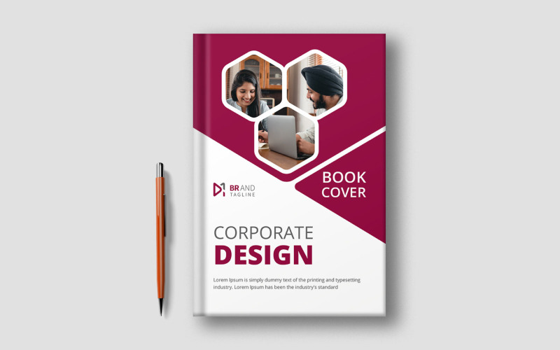 Red book cover template design Corporate Identity
